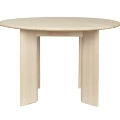 Bevel Bord Ø117 cm, White Oiled Beech
