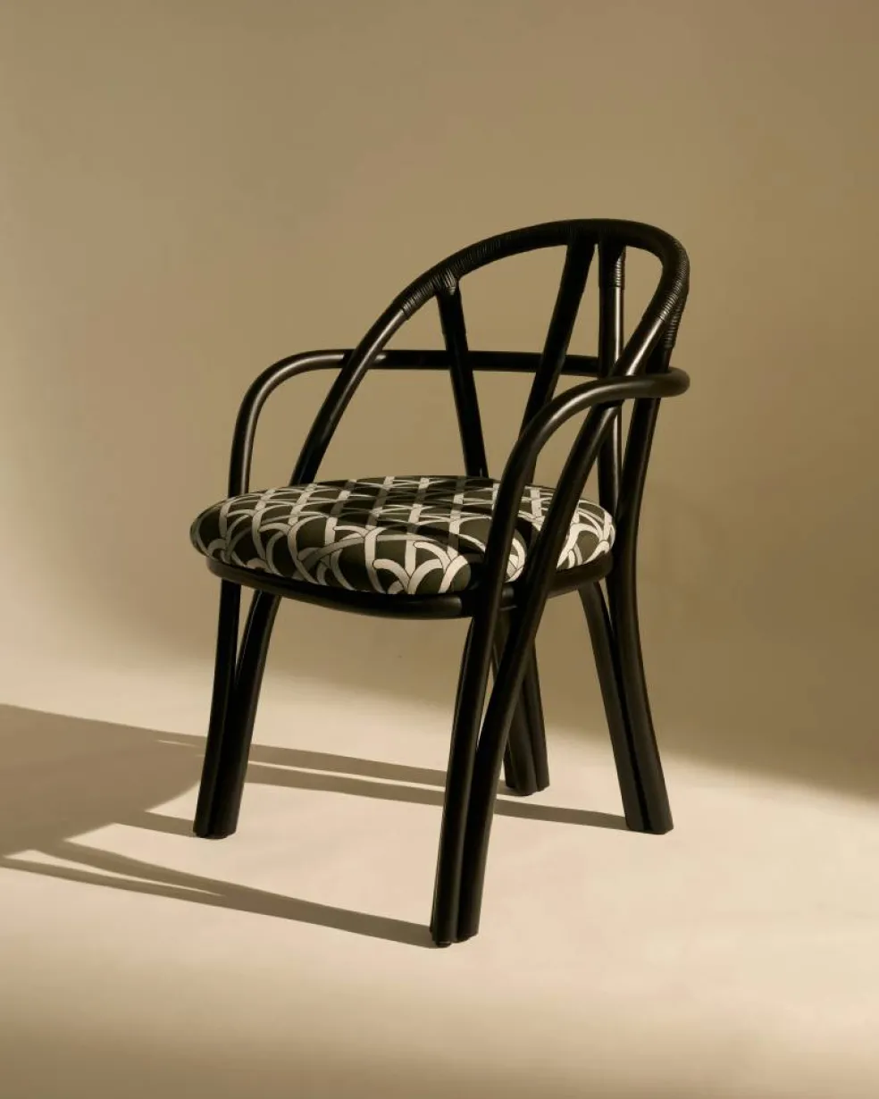 Bistra Matsalsstol, Ebony / Reales Pattern 003