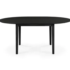 Bok Matbord Rund Utdragbar Ø129 cm, Black Oak