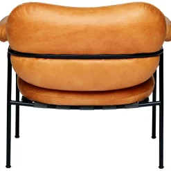 Bollo Loungestol, Svarta Ben / Skinn Vintage Cognac