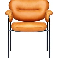 Bollo Stol, Svarta Ben / Skinn Vintage Cognac