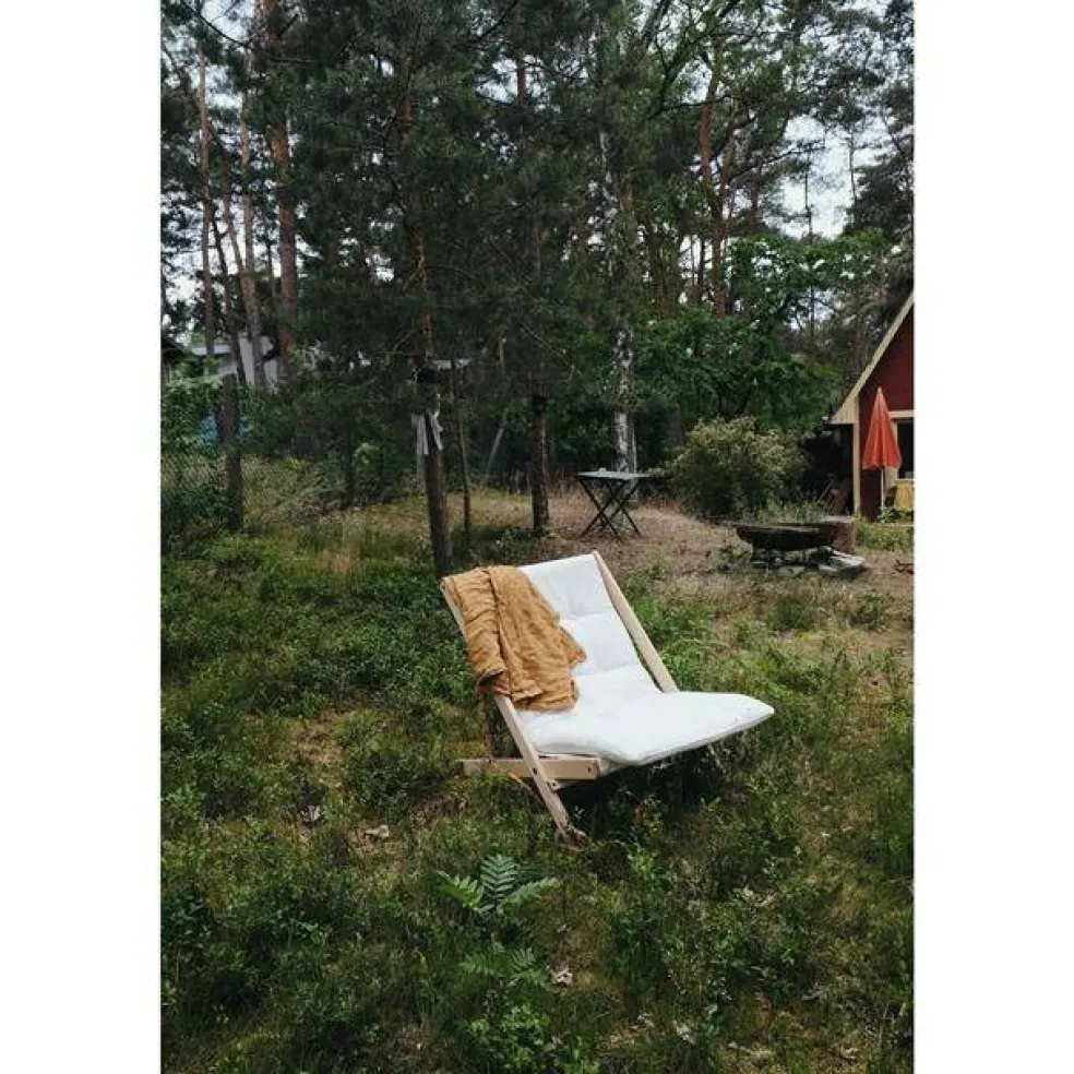 Boogie Fåtölj Med Madrass 611 Strandblått/Raw Bok