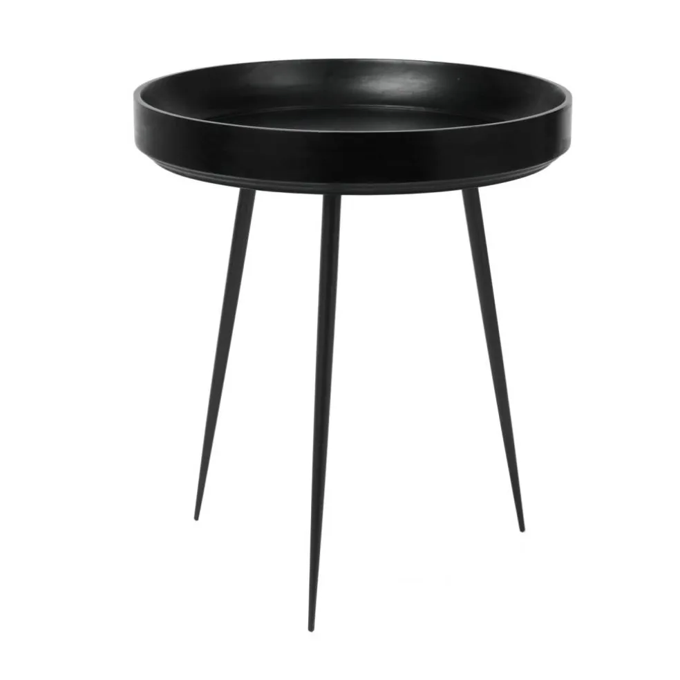 Bowl Soffbord Svartbetsat Mangoträ, 46 cm