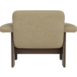 Brasilia Fåtölj Låg Rygg, Mörkbetsad Ek / Bouclé 02 Beige