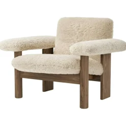Brasilia Fåtölj Låg Rygg, Walnut / Sheepskin Nature