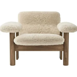 Brasilia Fåtölj Låg Rygg, Walnut / Sheepskin Nature