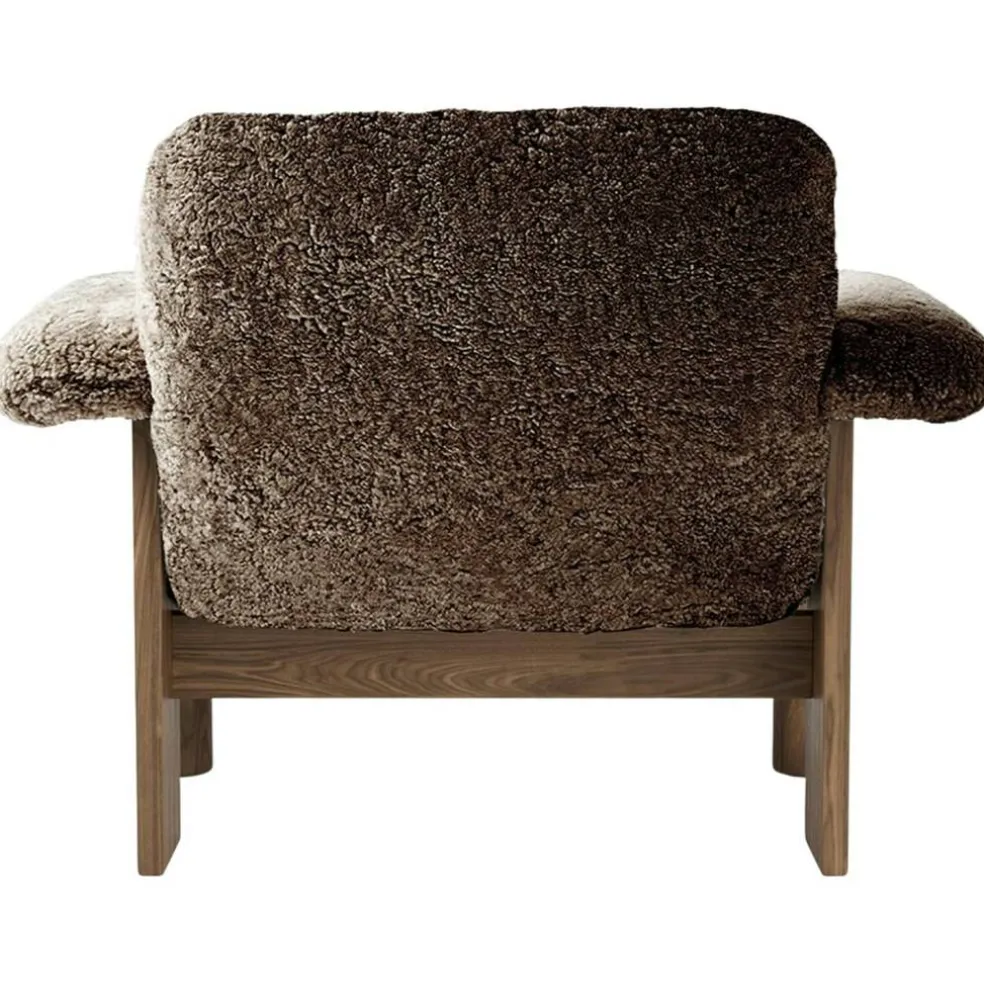 Brasilia Fåtölj Låg Rygg, Walnut / Sheepskin Sahara