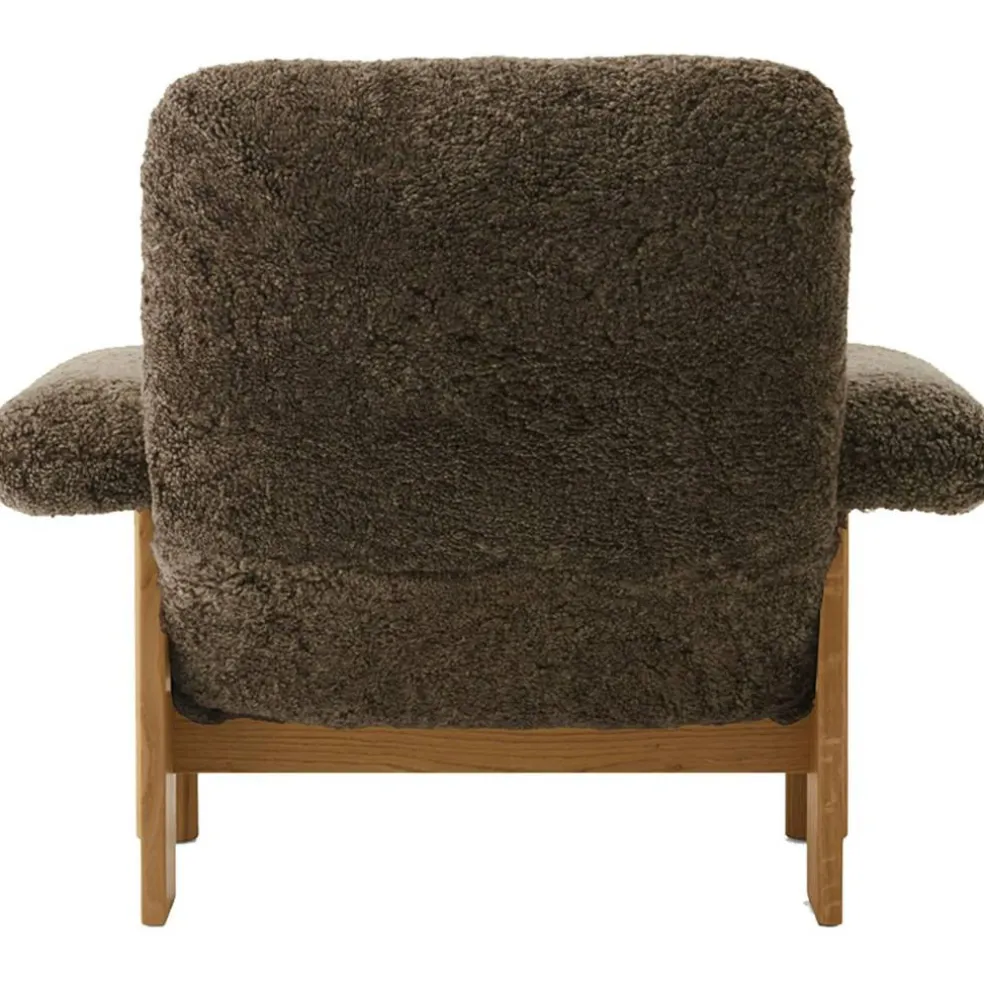 Brasilia Fåtölj Med Ottoman Naturlig Ek, Sheepskin Root