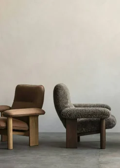 Brasilia Fåtölj Med Ottoman Naturlig Ek, Bouclé 02 Beige