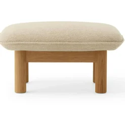 Brasilia Fåtölj Med Ottoman Naturlig Ek, Bouclé 02 Beige