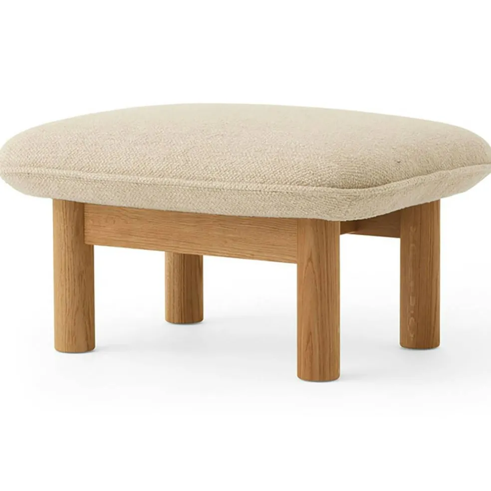 Brasilia Fåtölj Med Ottoman Naturlig Ek, Bouclé 02 Beige