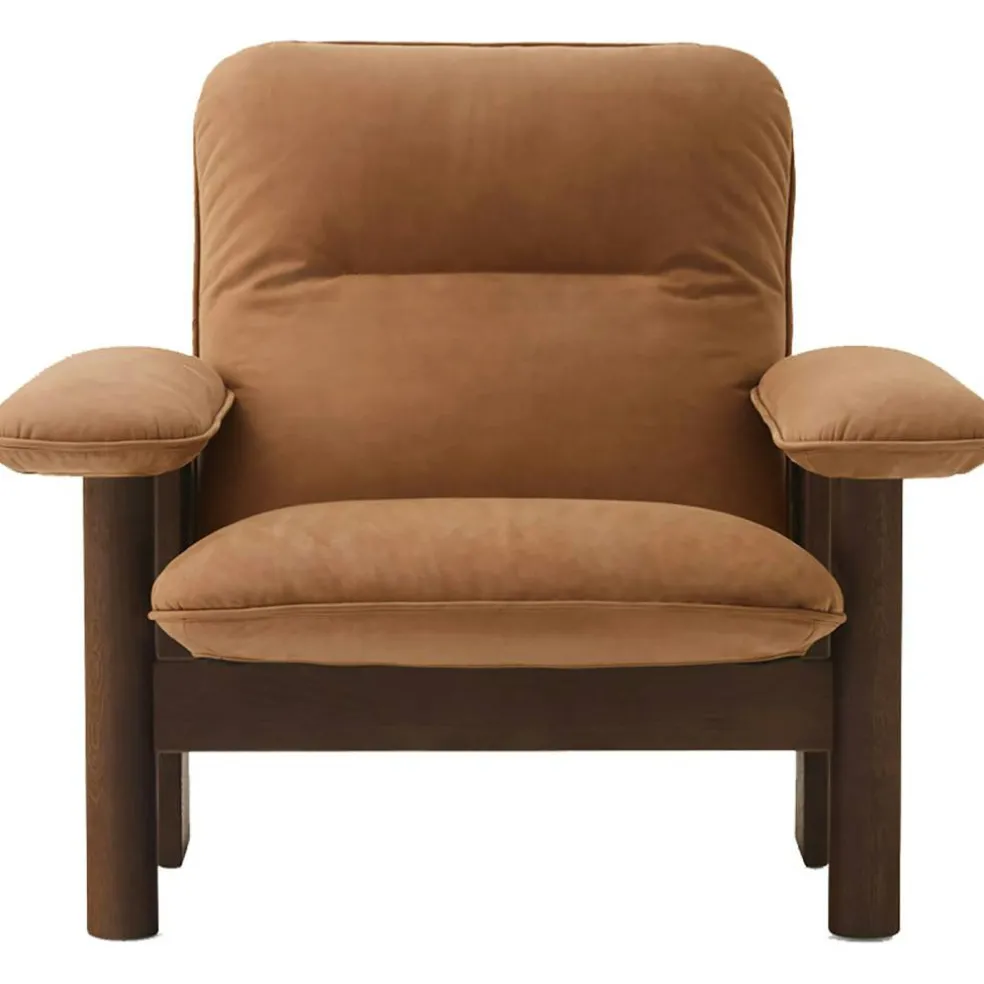 Brasilia Fåtölj Med Ottoman Walnut, Camel