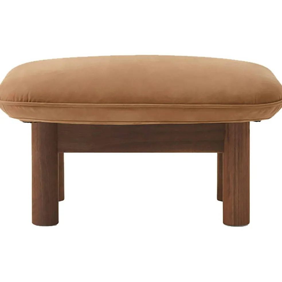 Brasilia Fåtölj Med Ottoman Walnut, Camel