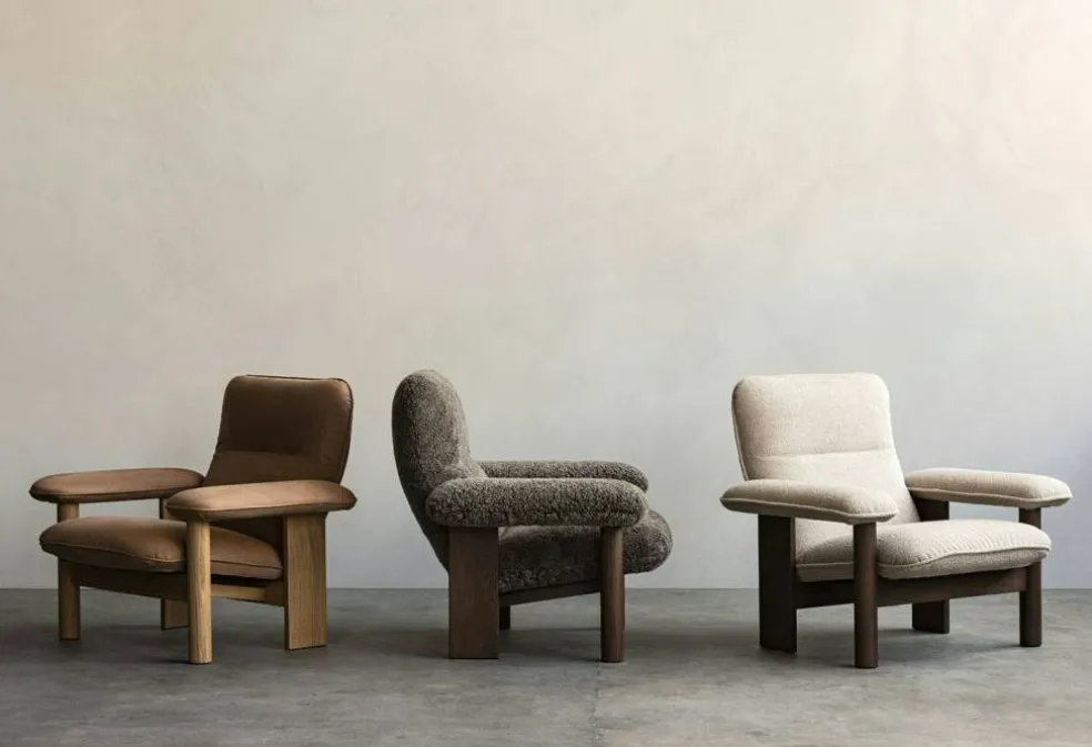Brasilia Fåtölj Med Ottoman Walnut, Root