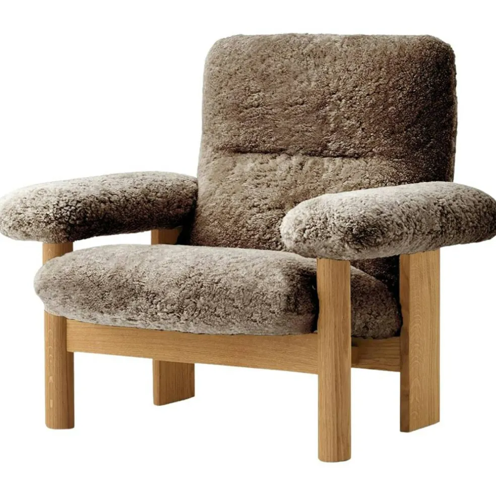 Brasilia Fåtölj, Naturlig Ek / Sheepskin Sahara
