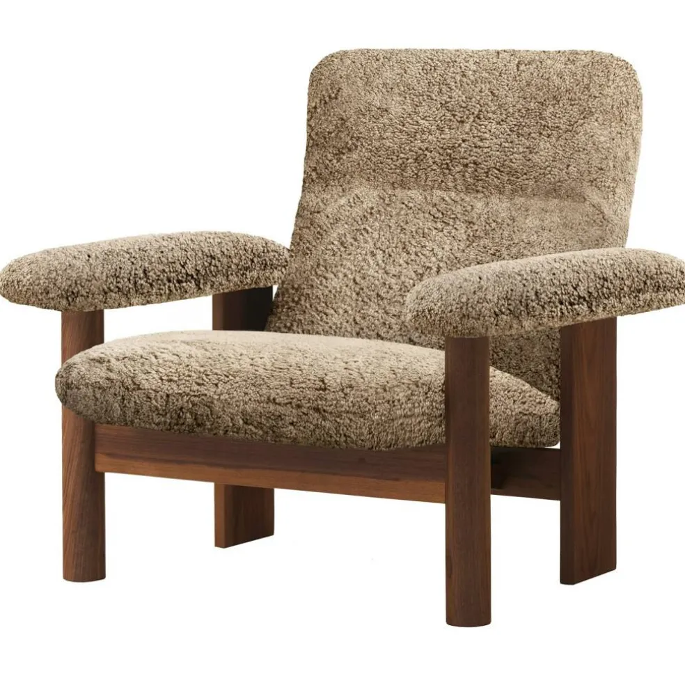Brasilia Fåtölj, Walnut / Sheepskin Sahara