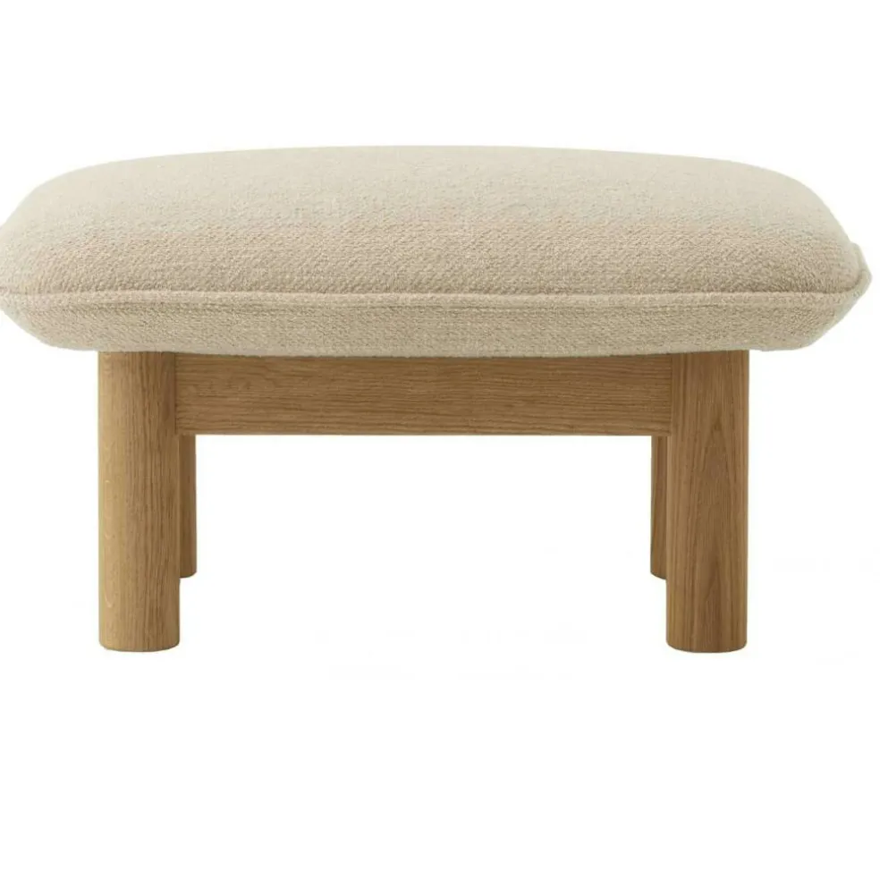 Brasilia Ottoman Naturlig Ek, Bouclé 02 Beige