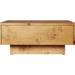 Burl Soffbord Med Förvaring 70x70 cm, Naturligt Vrilträ