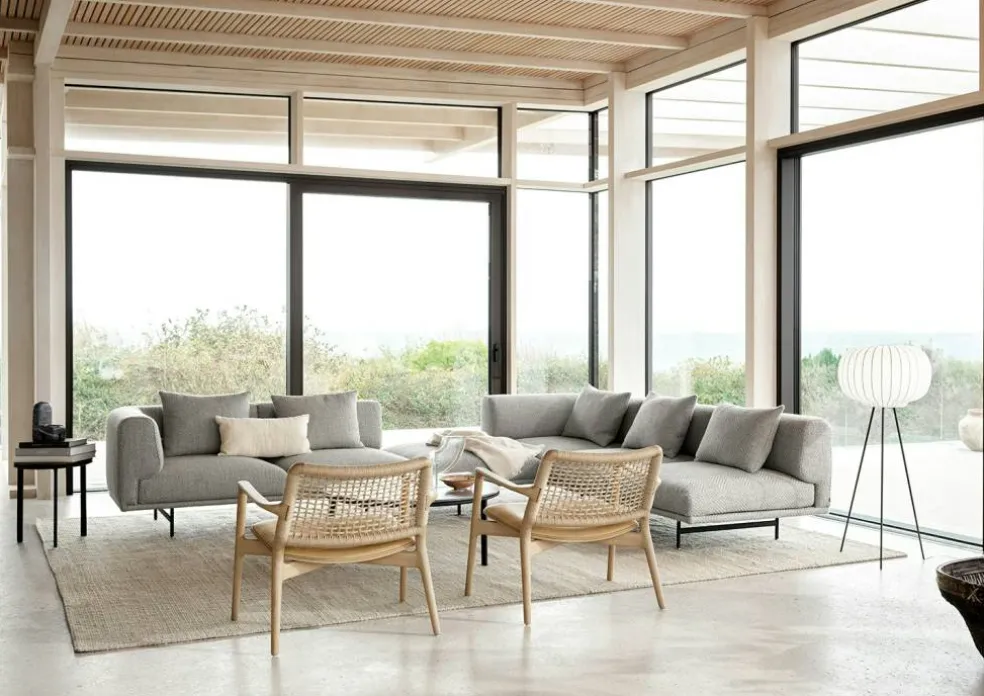 Cabin Loungefåtölj, Ljus Ek / Sand Läder