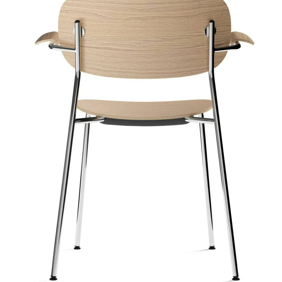 Co Stol Kromade Ben, Sits + Rygg + Arm Naturlig Ek