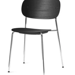 Co Stol Kromade Ben, Sits + Rygg + Arm Svart Ek