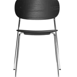 Co Stol Kromade Ben, Sits + Rygg + Arm Svart Ek