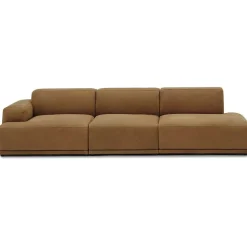 Connect Soft Modulär 3-sitssoffa Med Öppen Vänstersida, Grace Leather Cognac