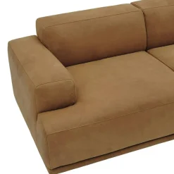 Connect Soft Modulär 3-sitssoffa Med Öppen Vänstersida, Grace Leather Cognac