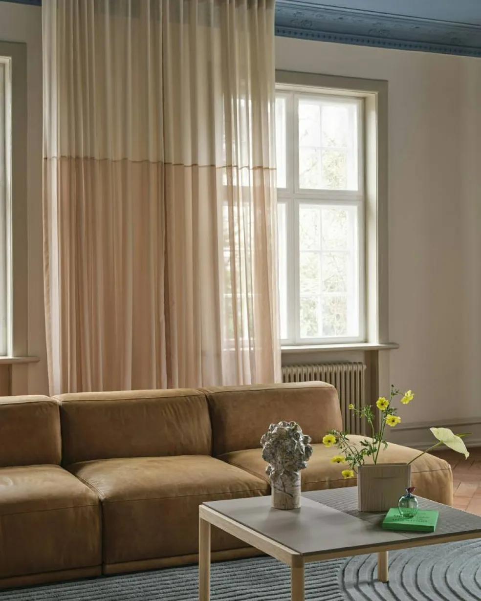 Connect Soft Modulär 3-sitssoffa Med Öppen Vänstersida, Grace Leather Cognac