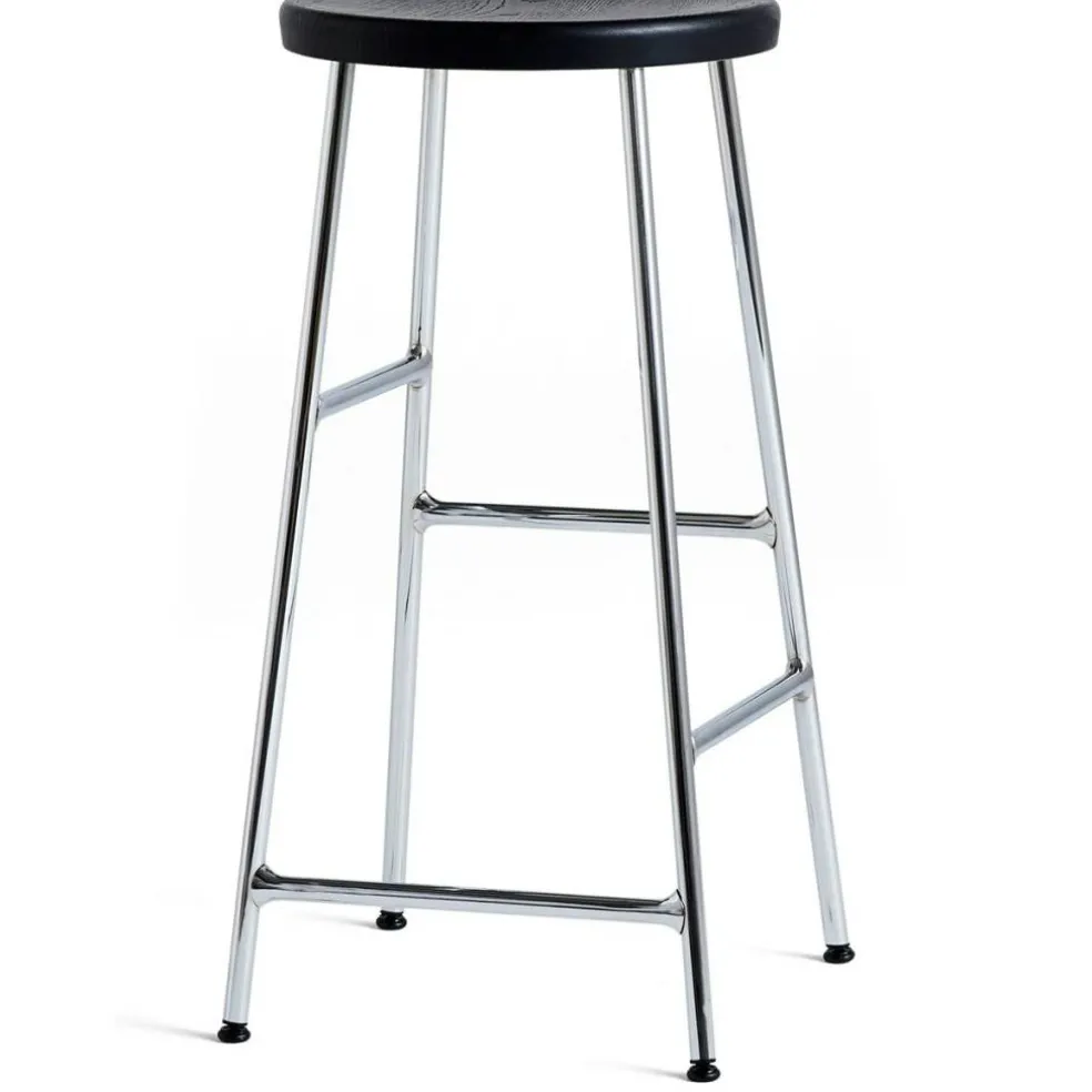 Cornet Barstol Låg, Svartbetsad Ek/Krom