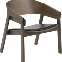 Cover Loungestol, Dark Stained / Svart Läder
