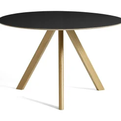 CPH 20 2.0 Bord Ø120 cm, Vattenbaserad lackad Ek / Svart