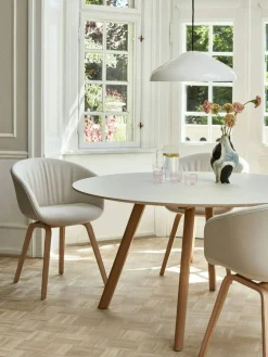 CPH 25 2.0 Bord Ø140x74 cm, Vattenbaserad Lackad Ek / Off-white Linoleum