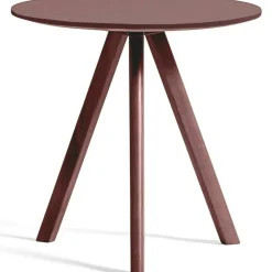 CPH 20 2.0 Sidobord Ø50x49 cm, Vattenbaserad Lackad Ek / Bordeaux
