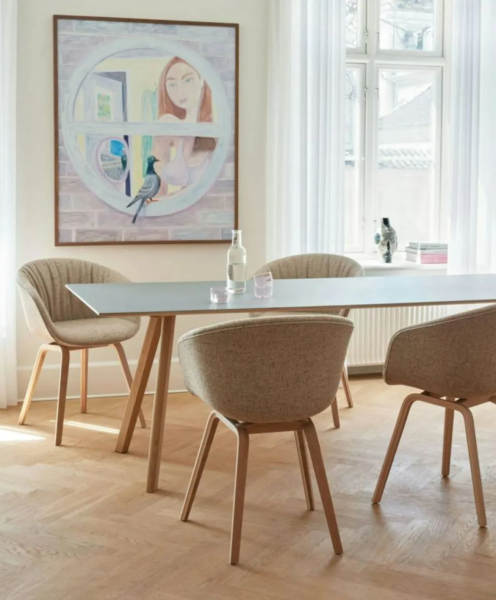 CPH 30 Bord 90x250x74 cm, Vattenbaserad Lackad Ek/Off-White Linoleum