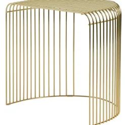 Curva Sidobord Mässingpläterat Stål, Guld