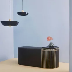 Curva Sidobord Mässingpläterat Stål, Guld
