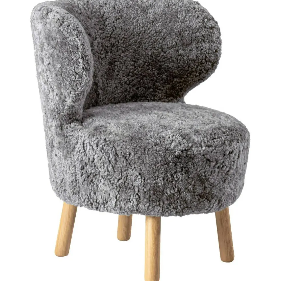 Cute Fåtölj Fårskinn, Grå