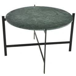 Deck Large Bord, Svart Underrede, Grön Marmor