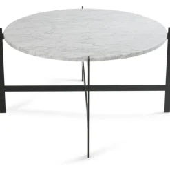 Deck Large, Marble, White Matt Ø80, Black Frame