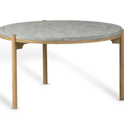 Dondo Soffbord Ø80 cm, Ek / Hyvlad Kalksten