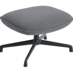 Doze Fotpall Med Snurrunderrede, Refine Läder Konjak / Antracit