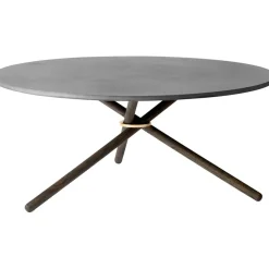 Edda Soffbord 105 cm, Mörk Betong / Mörk Ek
