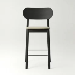 Elephant Barstol, Svart / Beige Sammet