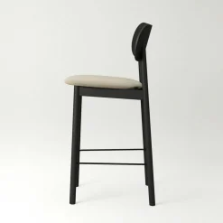 Elephant Barstol, Svart / Beige Sammet