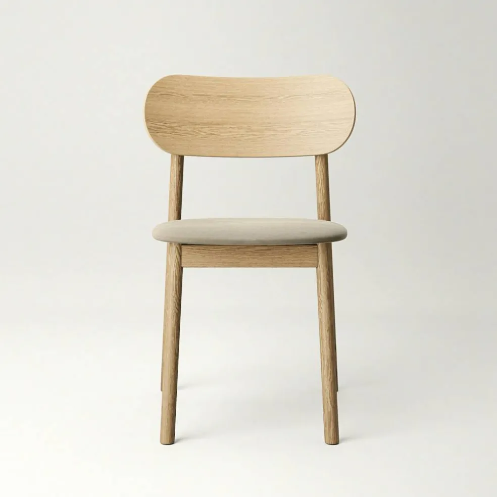 Elephant Stol, Naturlig Ek / Beige Sammet