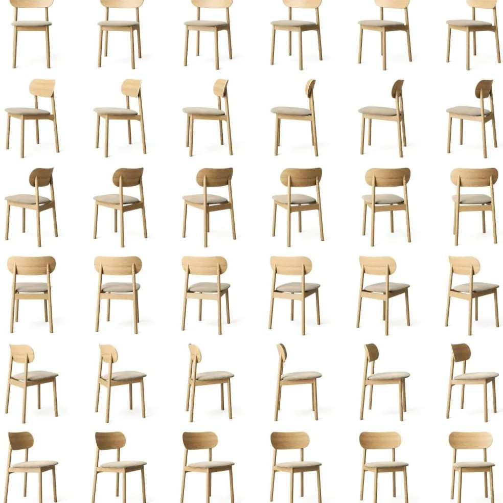 Elephant Stol, Naturlig Ek / Beige Sammet