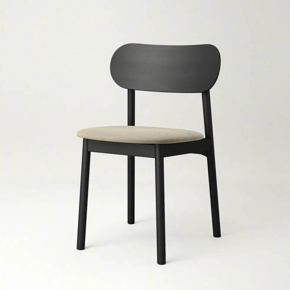 Elephant Stol, Svart / Beige Sammet