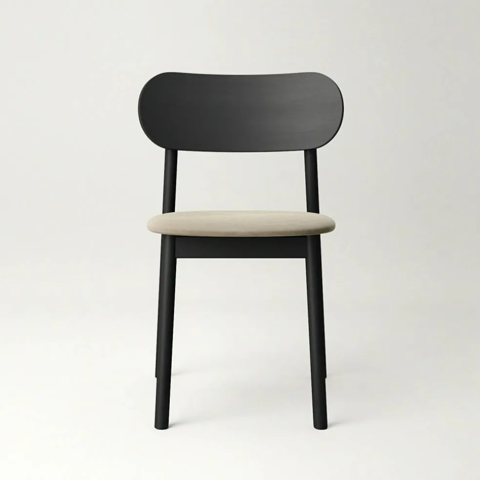 Elephant Stol, Svart / Beige Sammet