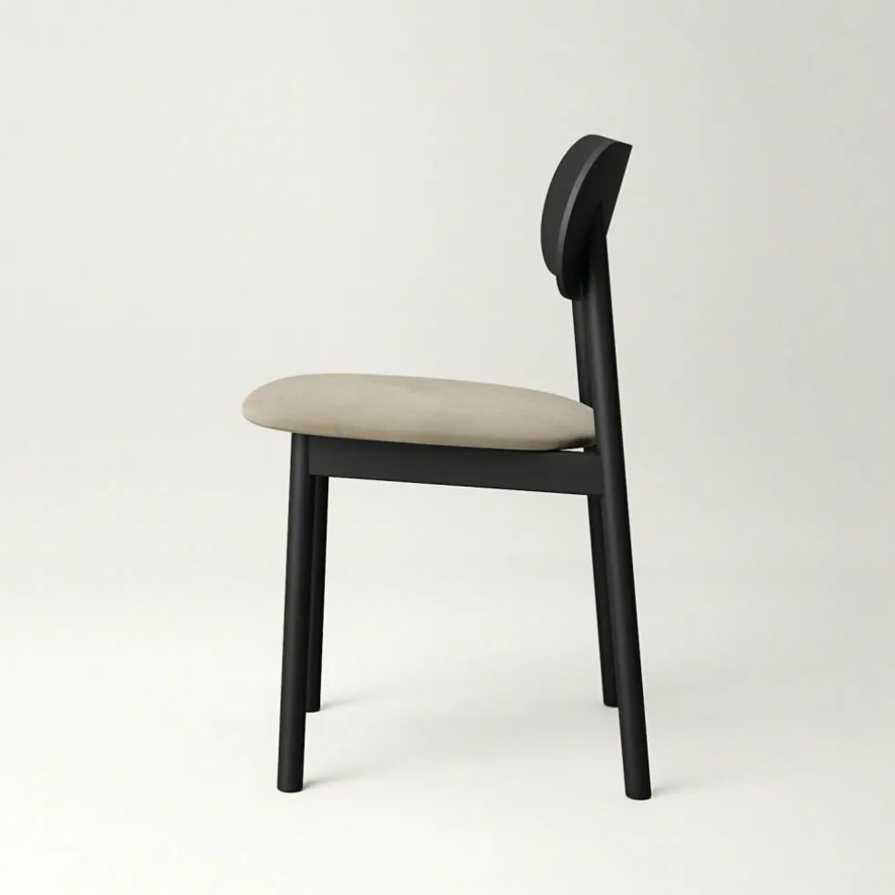 Elephant Stol, Svart / Beige Sammet